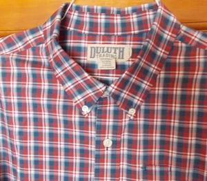 Duluth Trading rot kariertes Hemd Herren Gr. XL Relaxed Fit Knopfleiste - Bild 1 von 3