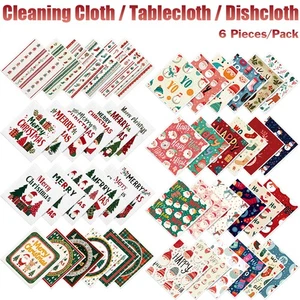 Paños de limpieza ecológicos festivos con tema navideño de 6 piezas paños de cocina paños de cocina - Imagen 1 de 24