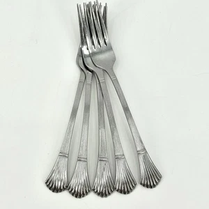 Modern Shell (Stainless) by IMPERIAL INTL Lot of 5 Dinner Forks 7.25 Inch Korea - Picture 1 of 8