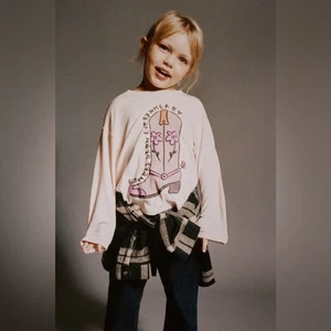 NWT Zara Long Sleeve T Shirt Size 6Y - Picture 1 of 3