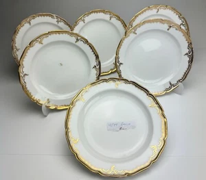 Set 6 alter Teller KPM Berlin 1840-1895 Jahren D 17,5 cm Goldrand - Bild 1 von 8