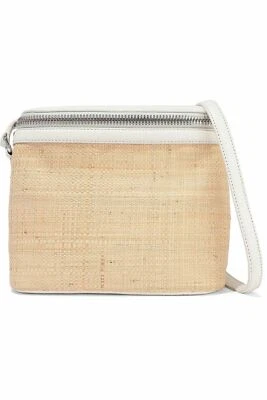 Bolso de hombro KARA X2813 Stowaway de cuero con paja y guijarro Foto 1 de 4