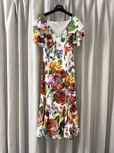 Dolce & Gabbana Silk floral print ruffle sleeves dress XS IT 38 Women’s - Picture 1 of 11
