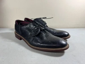 Zapatos de vestir Aston Grey Collection de cuero negro con punta de ala con cordones Edoessa 11.5 - Imagen 1 de 3