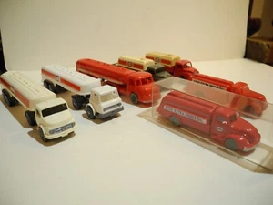 WIKING LOT OF 7 VINTAGE 1:87 ESSO TANKER TRUCKS & SERVICE VEHICLES EXCELLENT - Picture 1 of 23