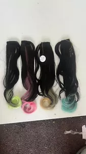5 PK Colored Hair Extensions For Girls Women Party Highlights Hair Extension UK - Picture 1 of 12