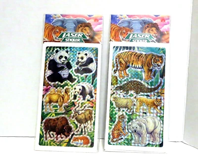 Vintage 1994 Stickerland Animal Laser Stickers 2 packages. New Sealed - Image 1 of 2
