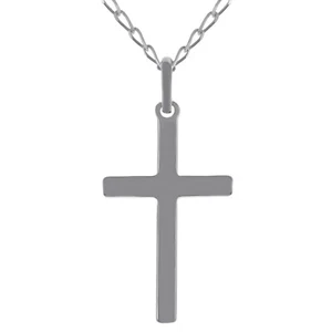 LOT Pendentif Croix en Argent 925 + Chaîne en Argent 925 - Longueur AU CHOIX - Picture 1 of 3