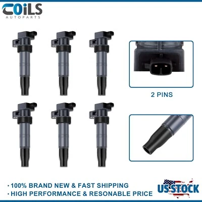 Paquete de 6 bobinas de encendido aptas para Hyundai Sonata 2,4 L 2006 2007 2008 Foto 1 de 4