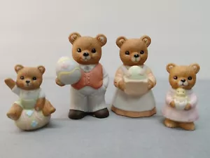 Vintage Homco Teddy Bear Family Easter Set of 4 #1430 Figurines Easter Eggs - Picture 1 of 24