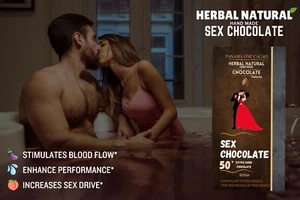 Dark Chocolate Sexual Tabs Better Sex Perform For Men & Women 60g +Fast Shipping - Picture 1 of 8