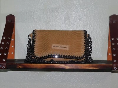 CATHERINE MALANDRINO SMALL CROSSBODY BAG MADE IN ITALY ~ CHAIN STRAP & ACCENTS - Image 1 of 4