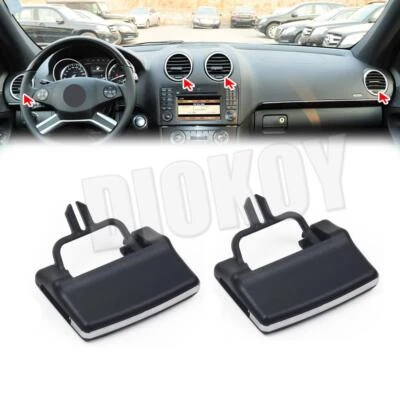Para Mercedes Benz W164 ML350 ML400 X164 GL350 2x Clip de salida de ventilación de CA delantero negro Foto 1 de 4