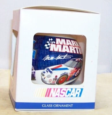VINTAGE WINCRAFT 1998 #6 VALVOLINE MARK MARTIN GLASS CHRISTMAS BALL ORNAMENT NIP - Image 1 of 4