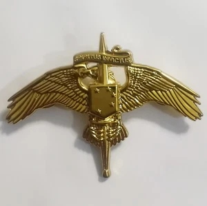 US Usmc Marsoc Wings Badge Pin Marine Raider Insignia Spiritus Invictus Golden - Picture 1 of 4