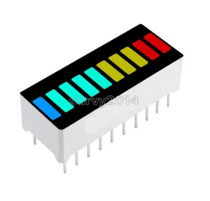 2/5/10PCS 10 Segment Blue Green Yellow Red Colorful LED BAR Graph Indicator DIP - Picture 1 of 16