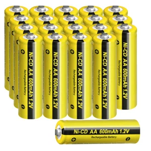 20pcs Rechargeable 1.2v 600mAh NiCD AA Double A Batteries for Solar Lights US - Picture 1 of 6