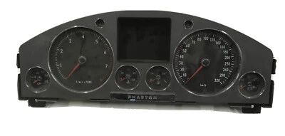 VW PHAETON 3D 6,0 W12 INSTRUMENT CLUSTER SPEEDOMETER CLOCKS DIALS 320 KM/H  - Image 1 of 4