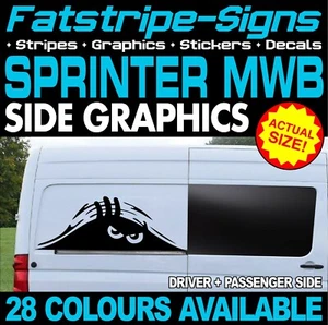 para adaptarse a MERCEDES SPRINTER MWB PEEPING MONSTER DIVERTIDAS FURGONETA CÁMPER PEGATINAS GRÁFICAS - Imagen 1 de 2