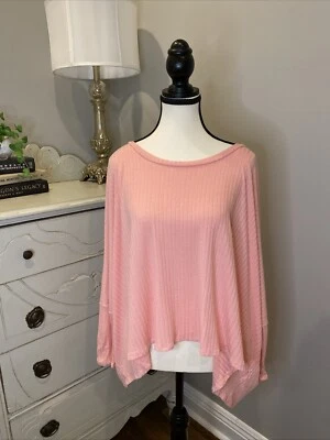 Camisa Top EZRA Mujer Talla M De Gran Tamaño Fluido Melocotón Manga Larga Viaje Informal Foto 1 de 3