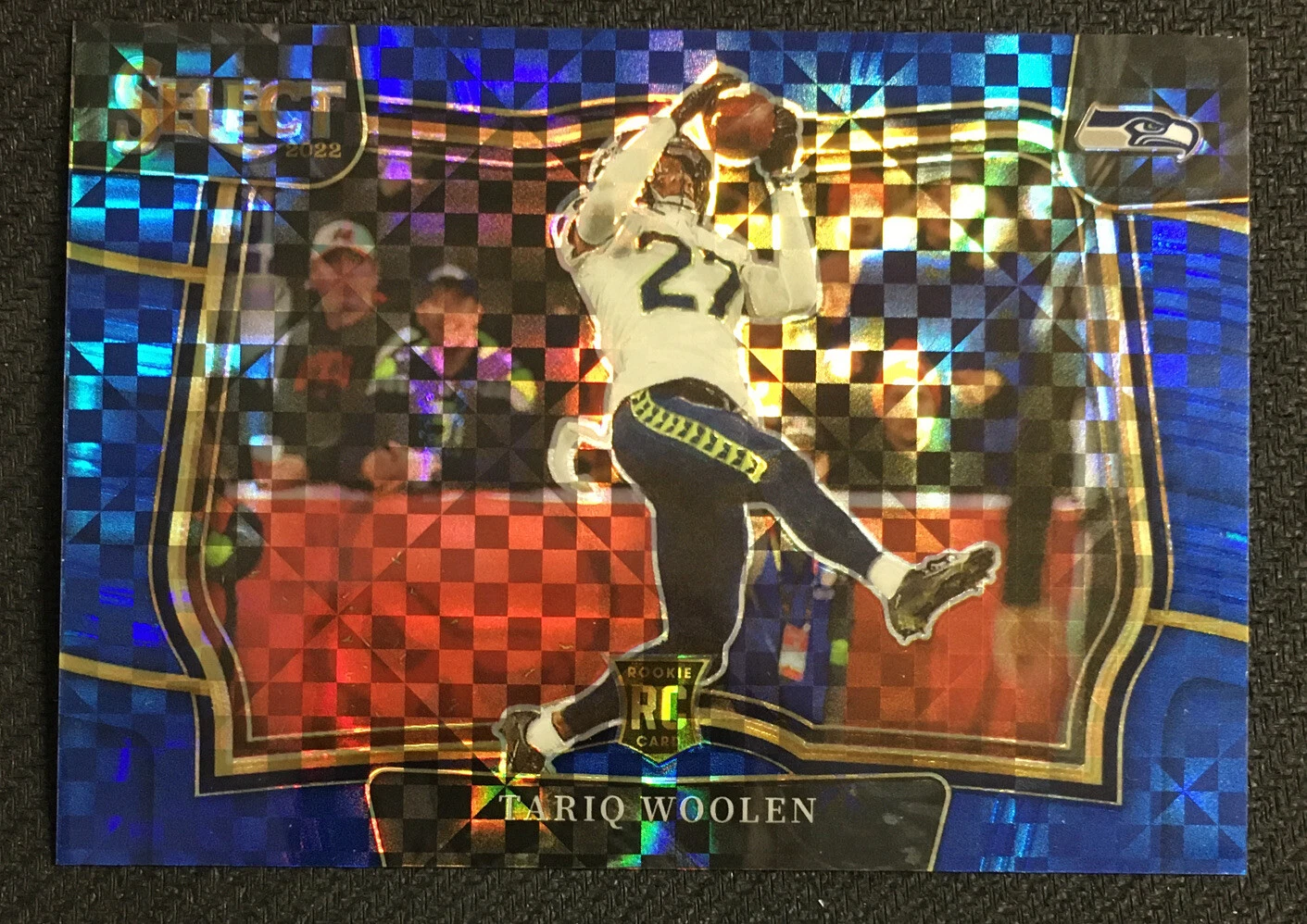 2022 Select Tariq Woolen Field Level Blue Checkerboard /49 RC #490 Seahawks