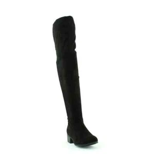 Madden Girl Prissley Women's Size 7.5 M Black Fabric Over The Knee Slouch Boots - Picture 1 of 5