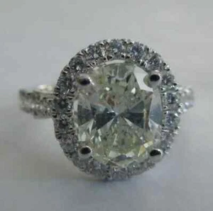 2.55 Carat 18K Gold Diamond Engagement Ring Center=2.05 J-SI2 Value=$29,500 - Picture 1 of 9