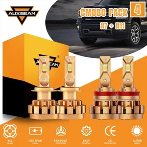 AUXBEAM F16 PLUS H7 H11 LED Headlights High + Low Beam for Ford Fusion 2006-2018 - Foto 1 di 12