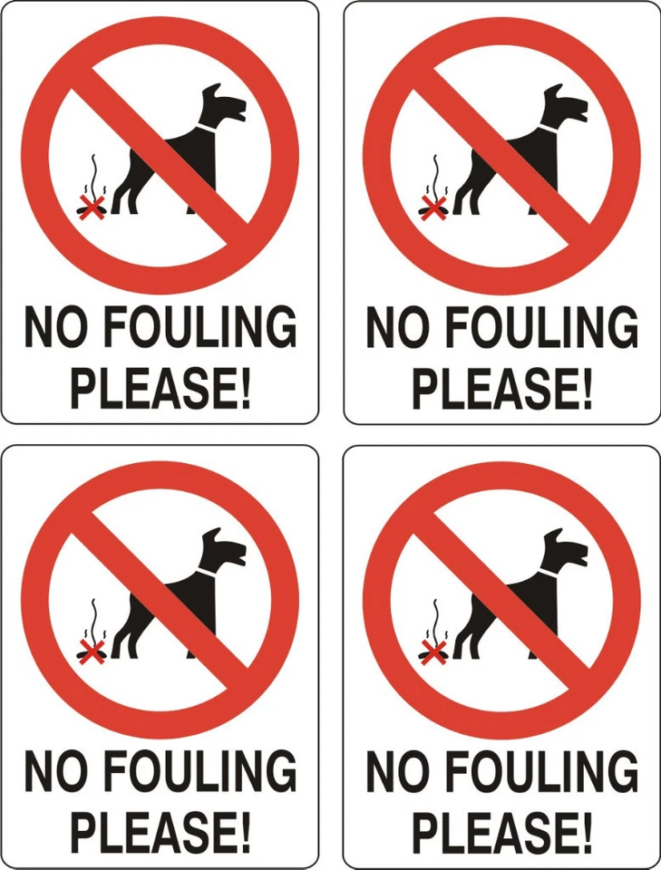 Pegatina sin ensuciamiento para perros X 4 10cmx8cm señal advertencia calcomanía autoadhesiva  Foto 1 de 1