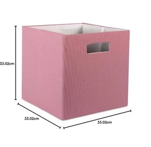DII Storage Box Container Hard Sided Collapsible Fabric 33x33cm - Large - Rose - Picture 1 of 9