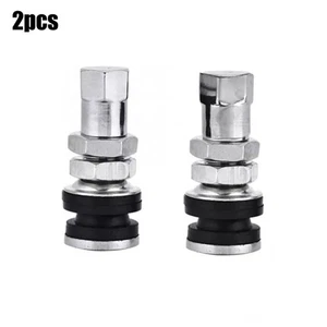 2pcs Car TR161 Bolt-In Tyre Valve Tire Metal Tubeless/Clamp In Wheel Rim Rubber - Picture 1 of 12