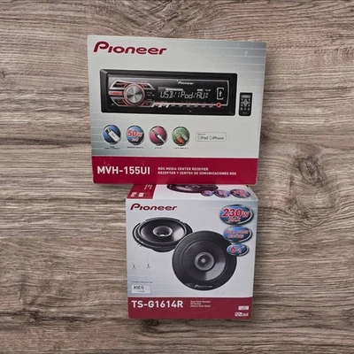 Pioneer MVH-155UI Car Stereo Receiver + TS-G1614R 6.5" Speakers Bundle NEW - Image 1 of 4