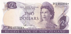 Billete de repuesto NUEVA ZELANDA 2 dólares 1977 P-164d* AUNC/UNC - Imagen 1 de 4