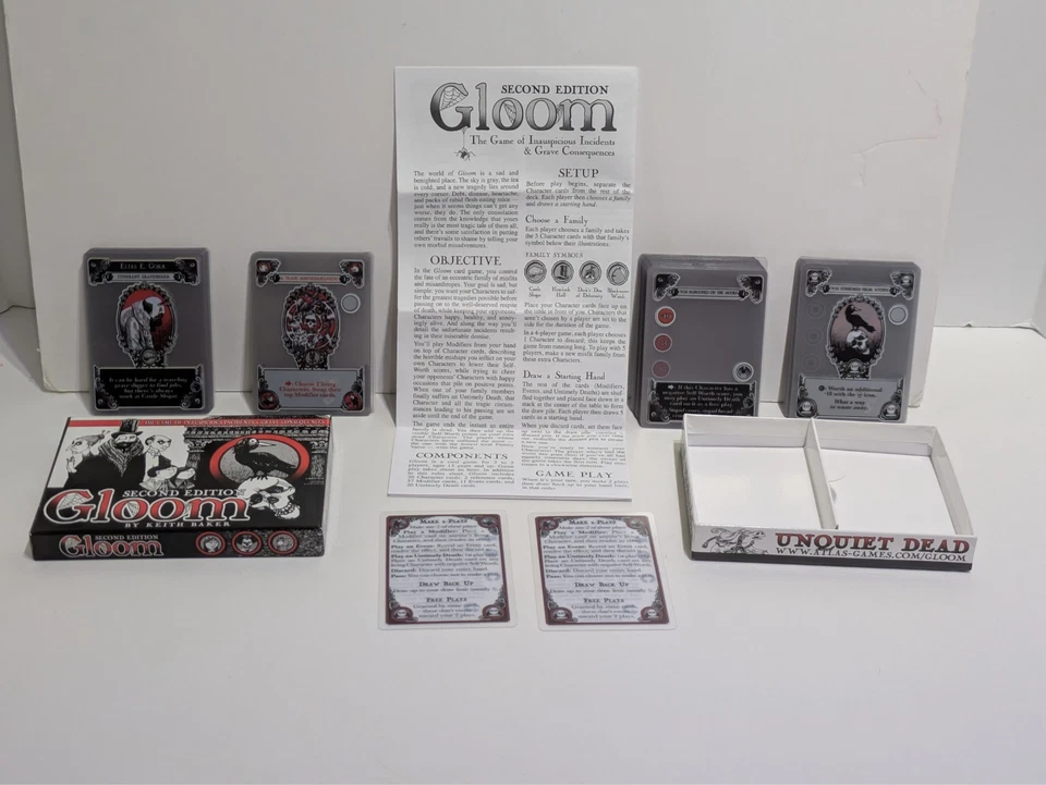 Gloom Card Game 2nd Edition by Keith Baker Complete Pre-Owned Grave Consequences - Image 1 of 4