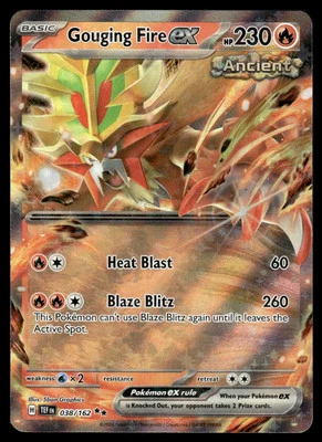 Pokemon TCG SV05: Temporal Forces #038/162 Gouging Fire ex NM - Image 1 of 2