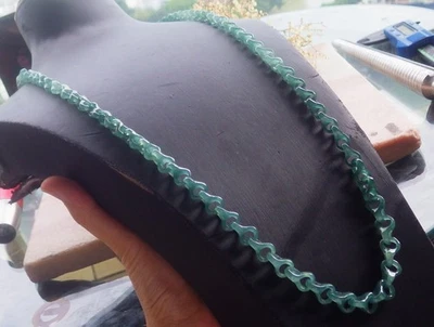 Collar de hueso de dragón con cuentas de jadeíta JADE 30 pulgadas certificado por video 712570 Foto 1 de 4