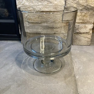 Pampered Chef #2832 Glas Trifle Schüssel Schale mit Ständer Deckel Box Retired *LESEN* - Bild 1 von 13