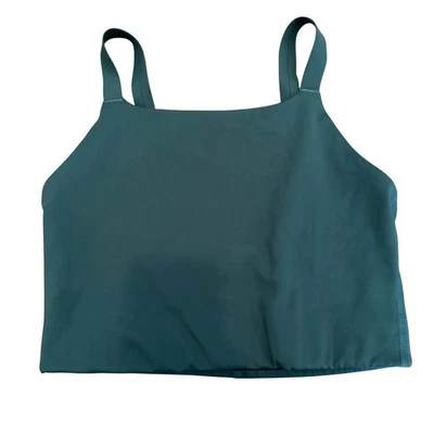 Girlfriend Collective Size M Teal Dark Green Longline Sports Bra Crop Top - Image 1 of 4