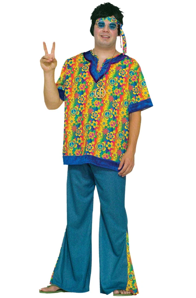 1970s Woodstock Hippie Dude Plus Size Costume - Image 1 of 1