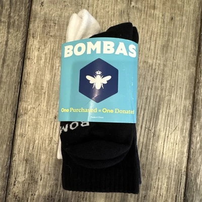 Bombas Crew Calf Socks 4 Pack Size Small Navy White Black Gray New - Image 1 of 4