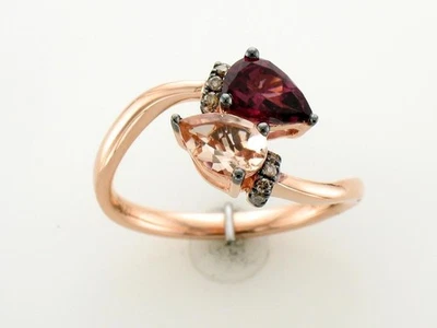 Anillo LeVian Oro Rosa 14K Pera Morganita Rodolita Diamante Banda para Ella Talla 5.25 Foto 1 de 4