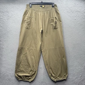 Gudrun Sjoden Cotton Trousers Pants Wide Balloon Leg Pants Eyelet Lace Size XL - Picture 1 of 13