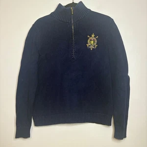 Ralph Lauren Damen Quarter-Zip Baumwolle Strick Pullover Sweater Large - Bild 1 von 5