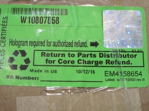 W10807858 KITCHENAID WHIRLPOOL REFRIGERADOR DISPENSADOR TABLERO DE CONTROL - Imagen 1 de 1