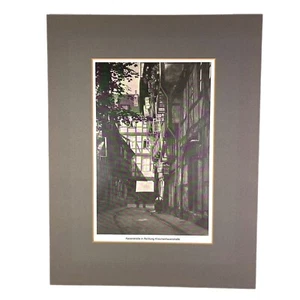 B&W German Print Photo w Gray Matte W Ackermann 1906 Kaiserstrabe - Picture 1 of 6