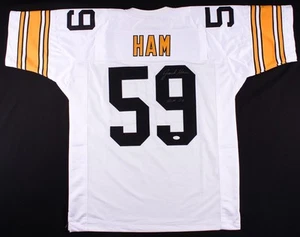Jack Ham Signed Pittsburgh Steelers White Jersey Inscribed "HOF 88" (JSA COA) - Picture 1 of 6