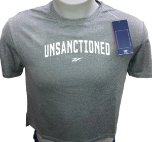 Reebok Charcoal Gray Unsanctioned Graphics Youth Boys Shirt S NWT - Picture 1 of 2