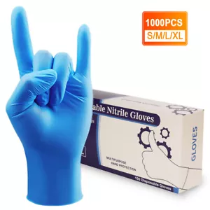 Non-Latex Nitrile Gloves Powder Free Thicken 4 mil M/L Durable Rubber US - Picture 1 of 20
