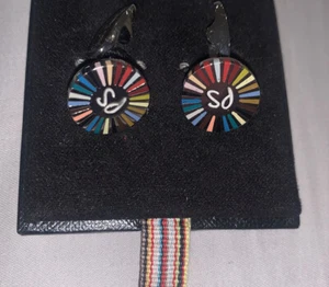 PAUL SMITH 100% authentic Cufflinks Multi-color Stripe NIB - Picture 1 of 7