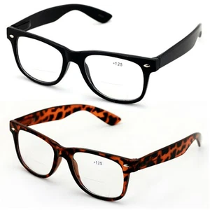 2 Pairs of Bifocal Reading Glasses - Spring Hinge Bi-Focal Readers - Men Women - Picture 1 of 8